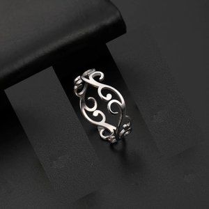 🍏50% OFF/3+...Filigree Wave Pattern Ring (Silver)